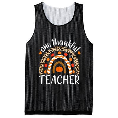 One Thankful Teacher, Autumn Fall Leopard Design Mesh Reversible Basketball Jersey Tank