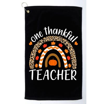 One Thankful Teacher, Autumn Fall Leopard Design Golf Towel