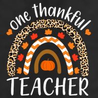 One Thankful Teacher, Autumn Fall Leopard Design Golf Towel