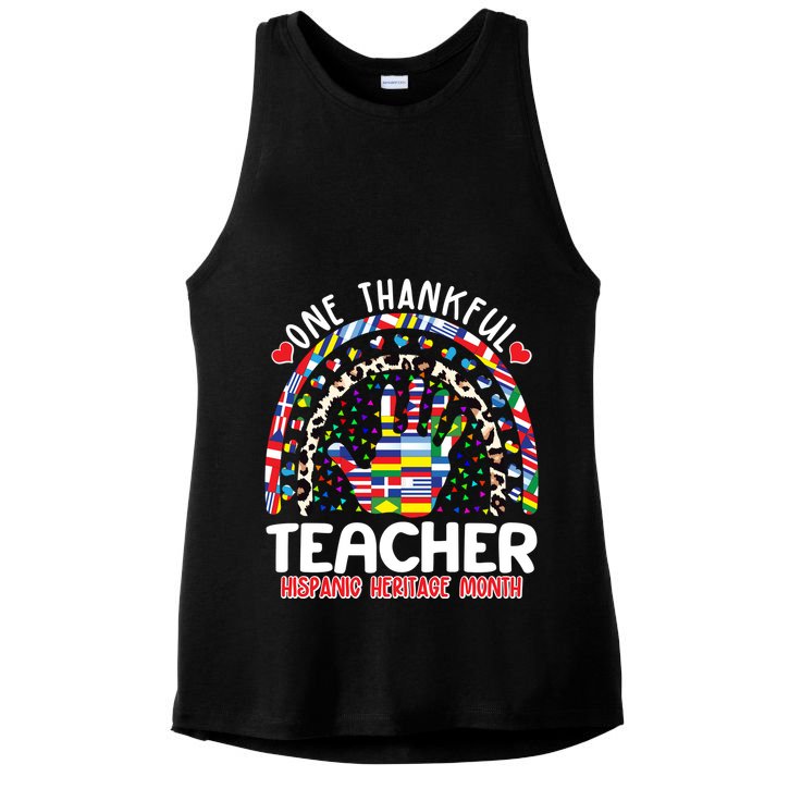 One Thankful Teacher Hispanic Heritage Month Ladies PosiCharge Tri-Blend Wicking Tank
