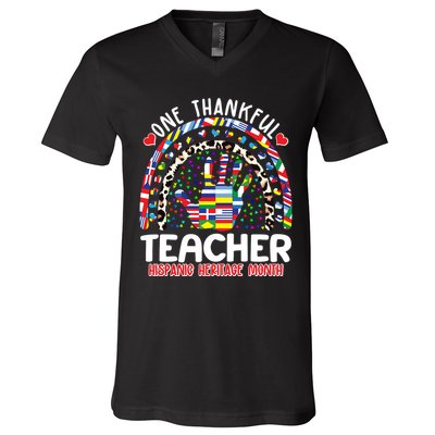 One Thankful Teacher Hispanic Heritage Month V-Neck T-Shirt