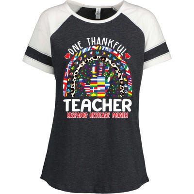 One Thankful Teacher Hispanic Heritage Month Enza Ladies Jersey Colorblock Tee