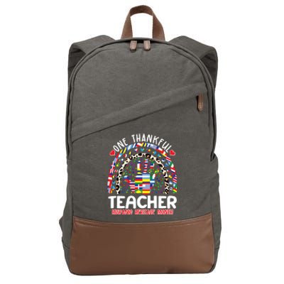 One Thankful Teacher Hispanic Heritage Month Cotton Canvas Backpack