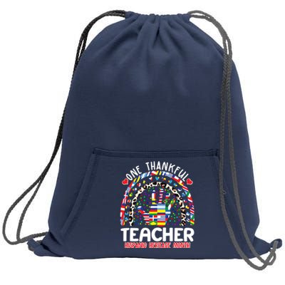 One Thankful Teacher Hispanic Heritage Month Sweatshirt Cinch Pack Bag