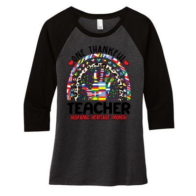 One Thankful Teacher Hispanic Heritage Month Women's Tri-Blend 3/4-Sleeve Raglan Shirt