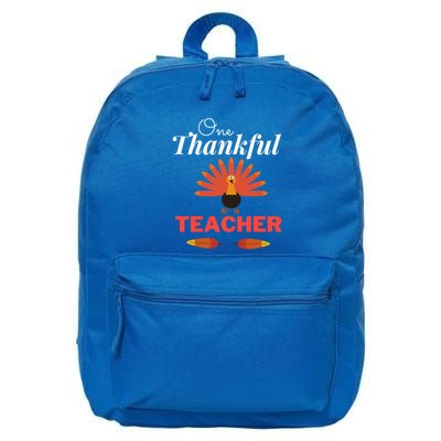 One Thankful Teacher Teachers Thanksgiving Blessed Teacher Gift 16 in Basic Backpack