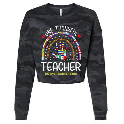 One Thankful Teacher Hispanic Heritage Month Countries Cropped Pullover Crew