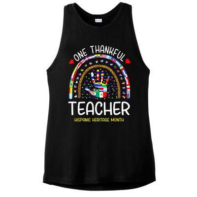 One Thankful Teacher Hispanic Heritage Month Countries Ladies PosiCharge Tri-Blend Wicking Tank