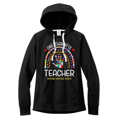 One Thankful Teacher Hispanic Heritage Month Countries Women's Fleece Hoodie