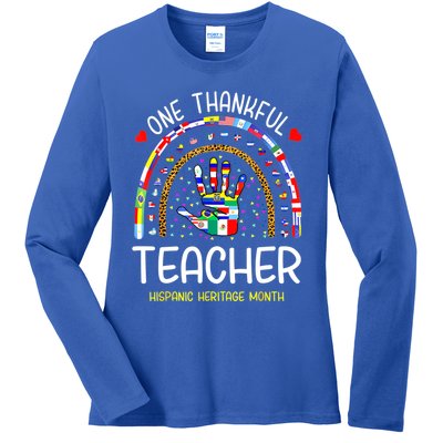 One Thankful Teacher Hispanic Heritage Month Countries Ladies Long Sleeve Shirt