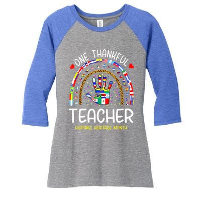 One Thankful Teacher Hispanic Heritage Month Countries Women's Tri-Blend 3/4-Sleeve Raglan Shirt