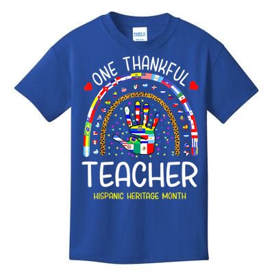 One Thankful Teacher Hispanic Heritage Month Countries Kids T-Shirt