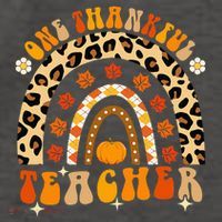 One Thankful Teacher Thanksgiving Rainbow Leopard Fall Vector Backpack