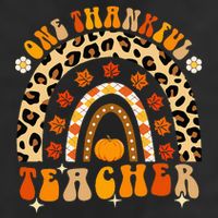 One Thankful Teacher Thanksgiving Rainbow Leopard Fall 11oz C Handle Ceramic Mug