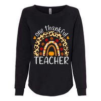 One Thankful Teacher Rainbow Leopard Teachers Thanksgiving Womens California Wash Sweatshirt