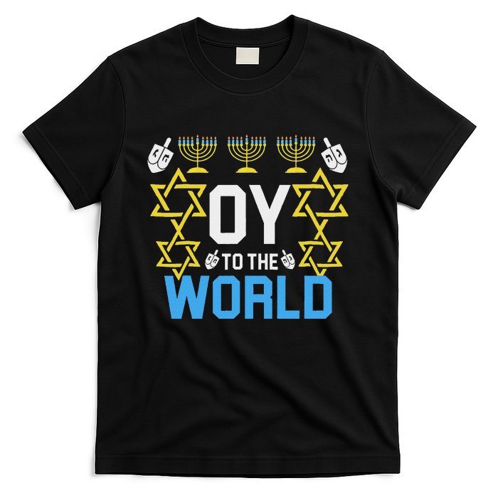 Oy To The World Hanukkah Funny Jewish T-Shirt