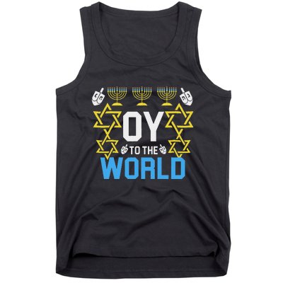 Oy To The World Hanukkah Funny Jewish Tank Top