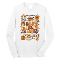 One Thankful Teacher Retro Groovy Fall Teachers Thanksgiving Day Gift Long Sleeve Shirt