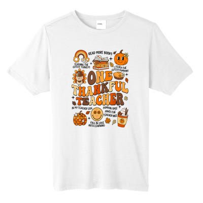 One Thankful Teacher Retro Groovy Fall Teachers Thanksgiving Day Gift Tall Fusion ChromaSoft Performance T-Shirt