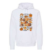 One Thankful Teacher Retro Groovy Fall Teachers Thanksgiving Day Gift Premium Hoodie