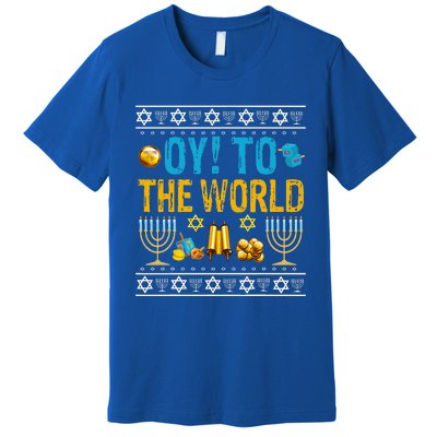 Oy To The World Jewish Gift   Premium T-Shirt