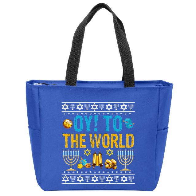 Oy To The World Jewish Gift   Zip Tote Bag