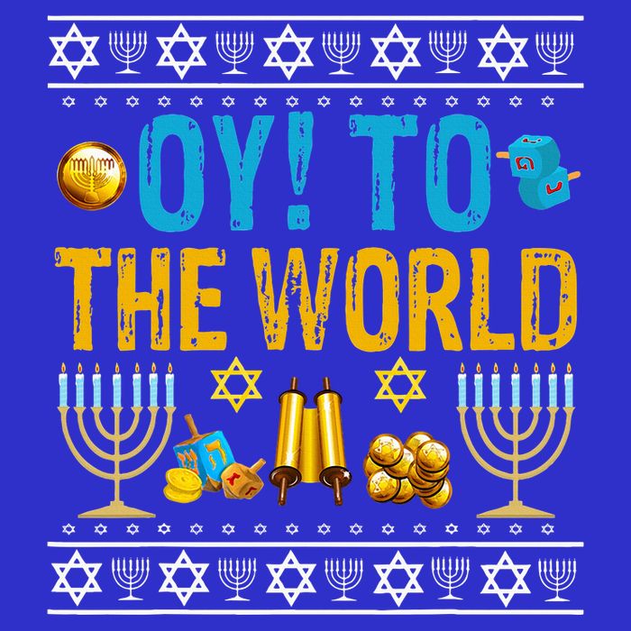 Oy To The World Jewish Gift   Zip Tote Bag