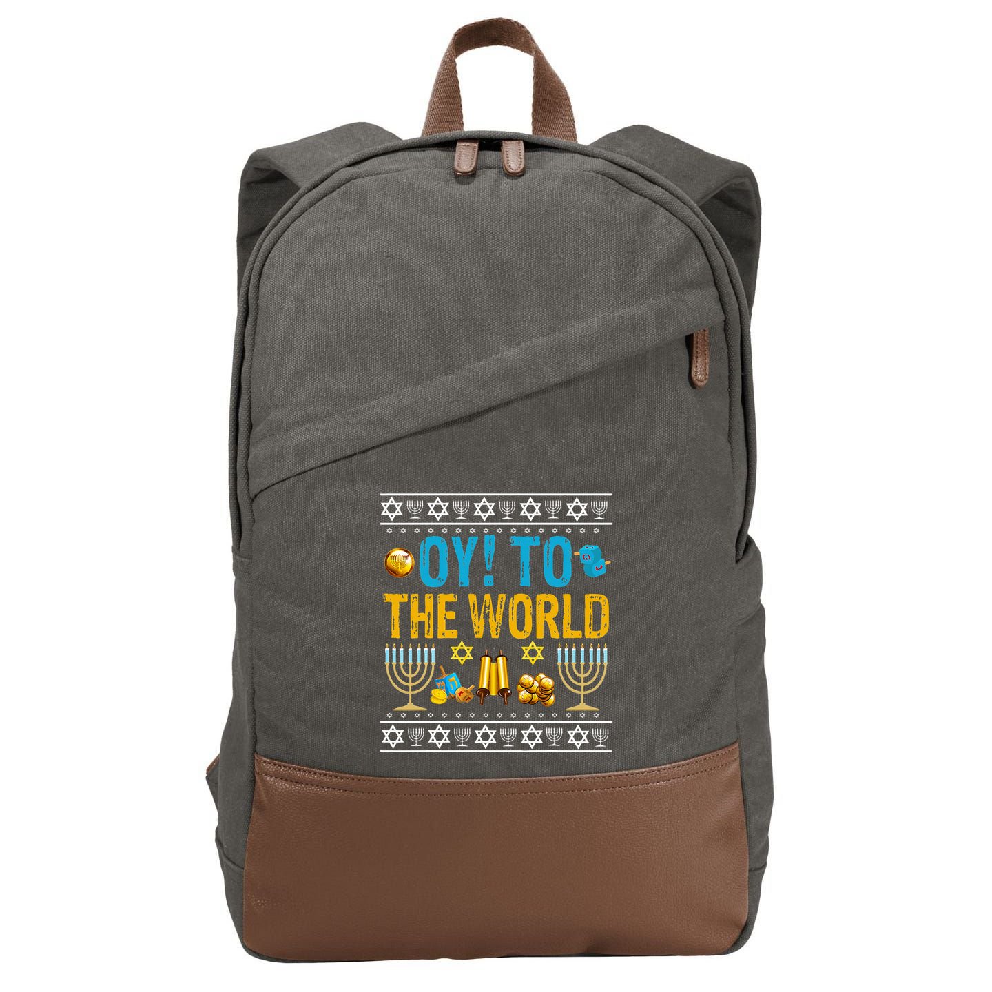 Oy To The World Jewish Gift   Cotton Canvas Backpack
