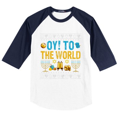 Oy To The World Jewish Gift   Baseball Sleeve Shirt