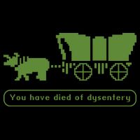 Oregon Trail T Shirt You Have Died Of Dysentery 8Bit Video Game 1865 16 in Basic Backpack