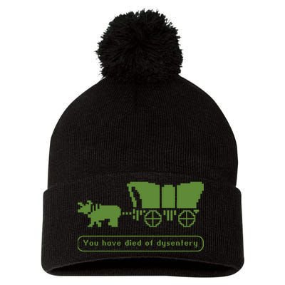 Oregon Trail T Shirt You Have Died Of Dysentery 8Bit Video Game 1865 Pom Pom 12in Knit Beanie