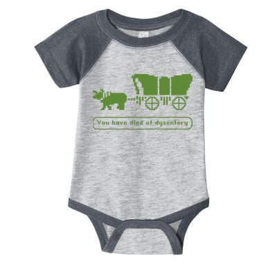 Oregon Trail T Shirt You Have Died Of Dysentery 8Bit Video Game 1865 Infant Baby Jersey Bodysuit