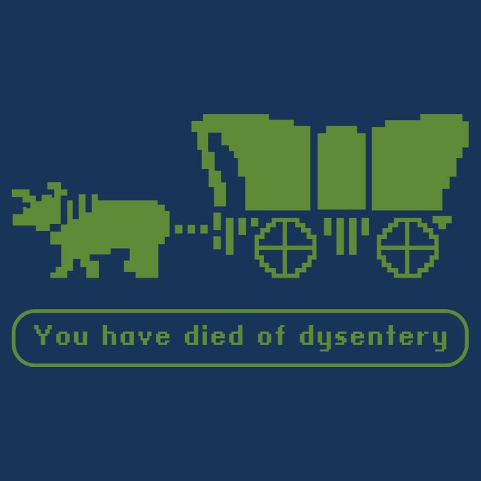 Oregon Trail T Shirt You Have Died Of Dysentery 8Bit Video Game 1865 Infant Baby Jersey Bodysuit