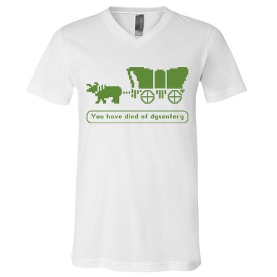 Oregon Trail T Shirt You Have Died Of Dysentery 8Bit Video Game 1865 V-Neck T-Shirt