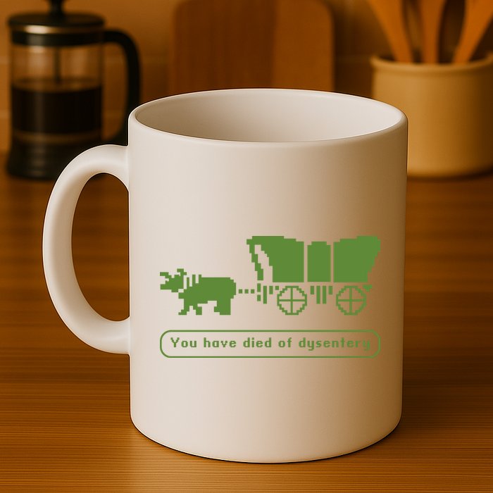 Oregon Trail T Shirt You Have Died Of Dysentery 8Bit Video Game 1865 Mug