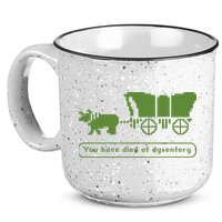 Oregon Trail T Shirt You Have Died Of Dysentery 8Bit Video Game 1865 15oz Campfire Ceramic Mug