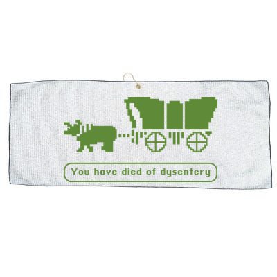 Oregon Trail T Shirt You Have Died Of Dysentery 8Bit Video Game 1865 Large Microfiber Waffle Golf Towel