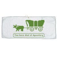 Oregon Trail T Shirt You Have Died Of Dysentery 8Bit Video Game 1865 Large Microfiber Waffle Golf Towel