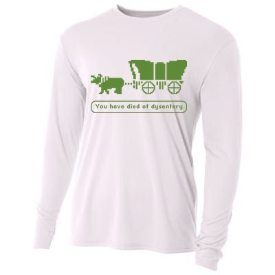 Oregon Trail T Shirt You Have Died Of Dysentery 8Bit Video Game 1865 Cooling Performance Long Sleeve Crew