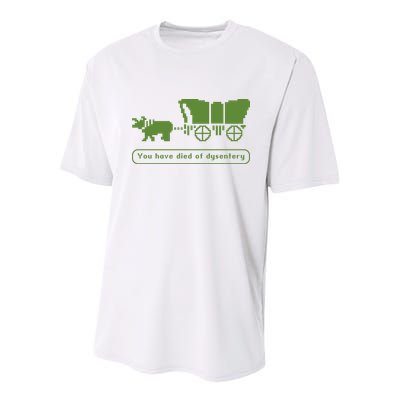 Oregon Trail T Shirt You Have Died Of Dysentery 8Bit Video Game 1865 Youth Performance Sprint T-Shirt