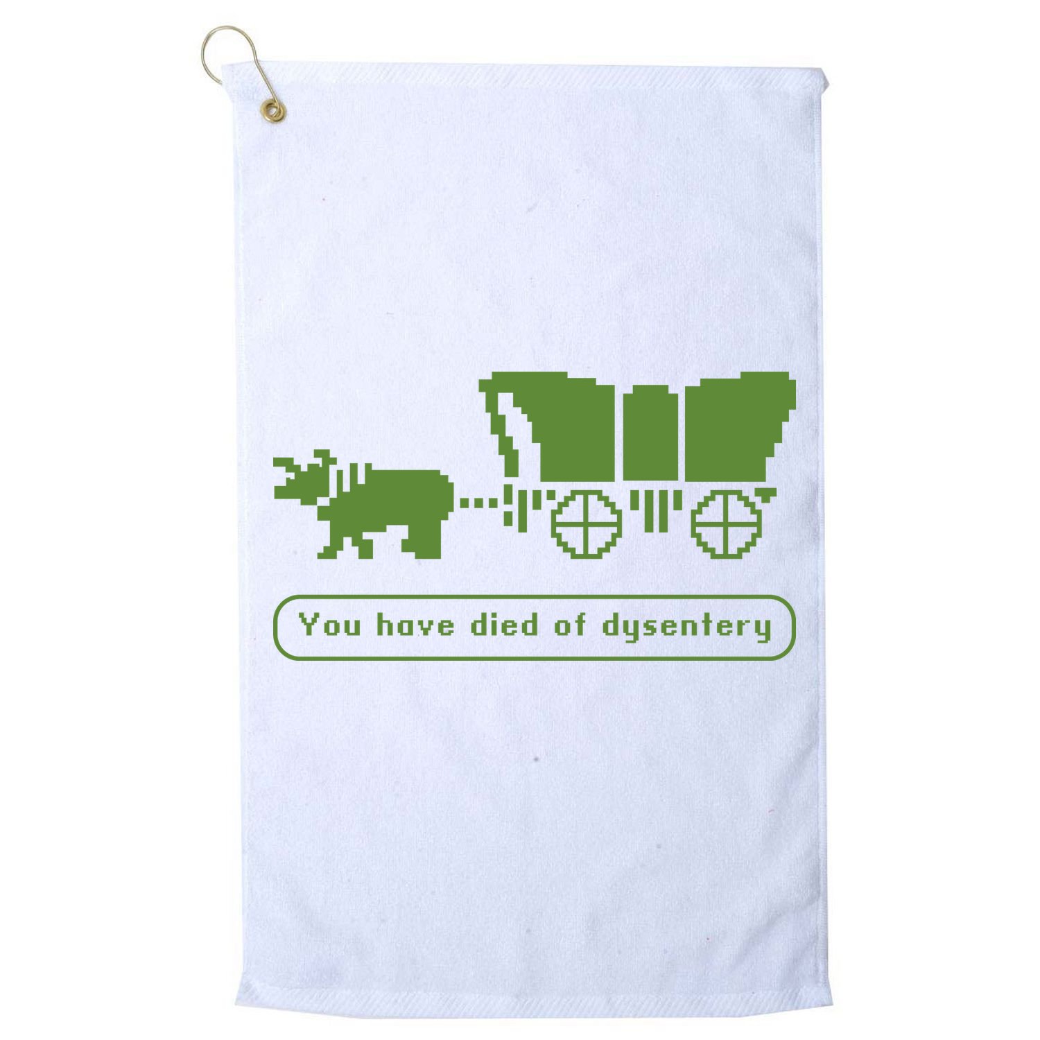 Oregon Trail T Shirt You Have Died Of Dysentery 8Bit Video Game 1865 Golf Towel