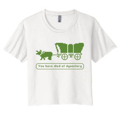 Oregon Trail T Shirt You Have Died Of Dysentery 8Bit Video Game 1865 Crop Top