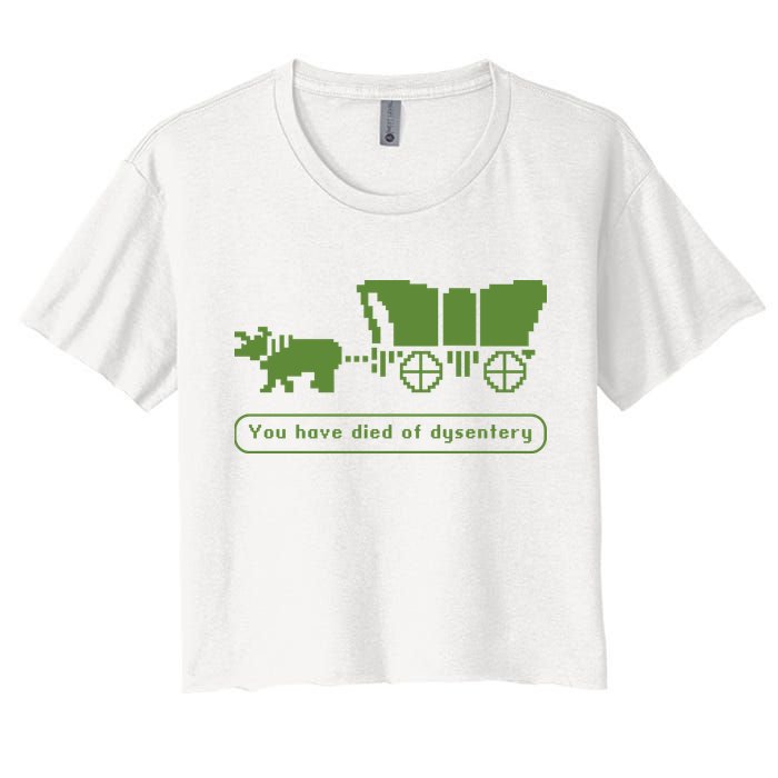 Oregon Trail T Shirt You Have Died Of Dysentery 8Bit Video Game 1865 Crop Top