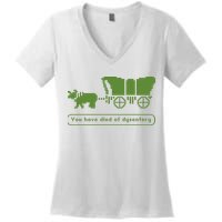 Oregon Trail T Shirt You Have Died Of Dysentery 8Bit Video Game 1865 Women's V-Neck T-Shirt
