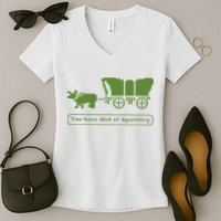 Oregon Trail T Shirt You Have Died Of Dysentery 8Bit Video Game 1865 Women's V-Neck T-Shirt