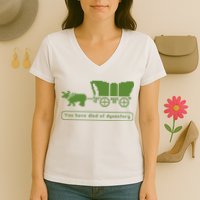 Oregon Trail T Shirt You Have Died Of Dysentery 8Bit Video Game 1865 Women's V-Neck T-Shirt