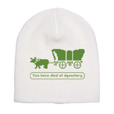 Oregon Trail T Shirt You Have Died Of Dysentery 8Bit Video Game 1865 Short Acrylic Beanie