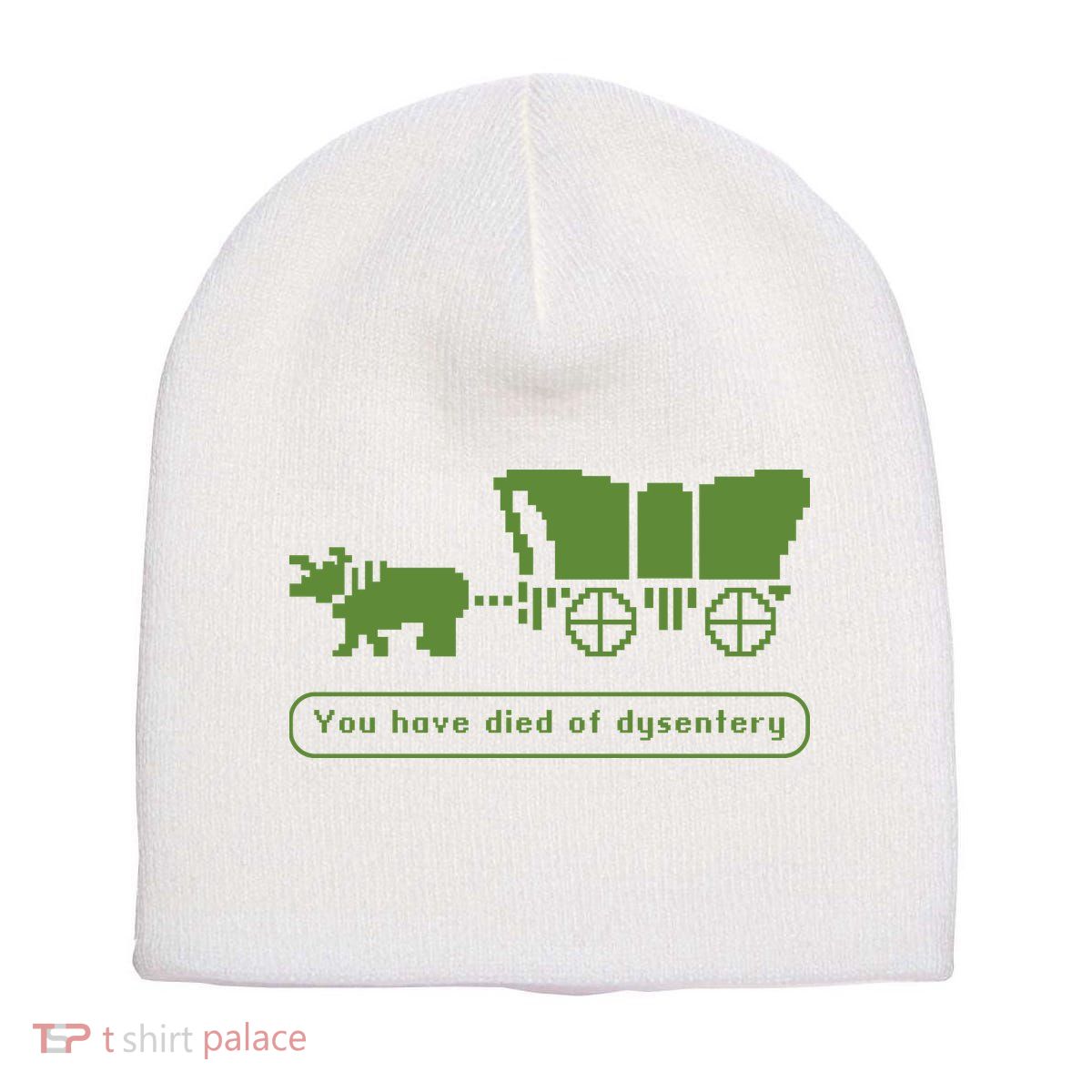 Oregon Trail T Shirt You Have Died Of Dysentery 8Bit Video Game 1865 Short Acrylic Beanie