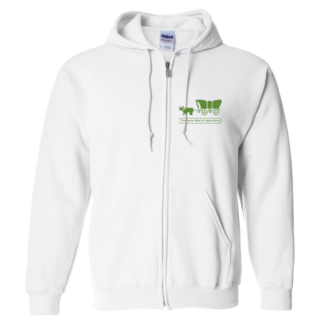 Oregon Trail T Shirt You Have Died Of Dysentery 8Bit Video Game 1865 Full Zip Hoodie