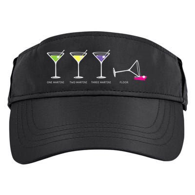 One Two Three Martini Floor For Martini Lovers Cocktail Fans Premium Adult Drive Performance Visor
